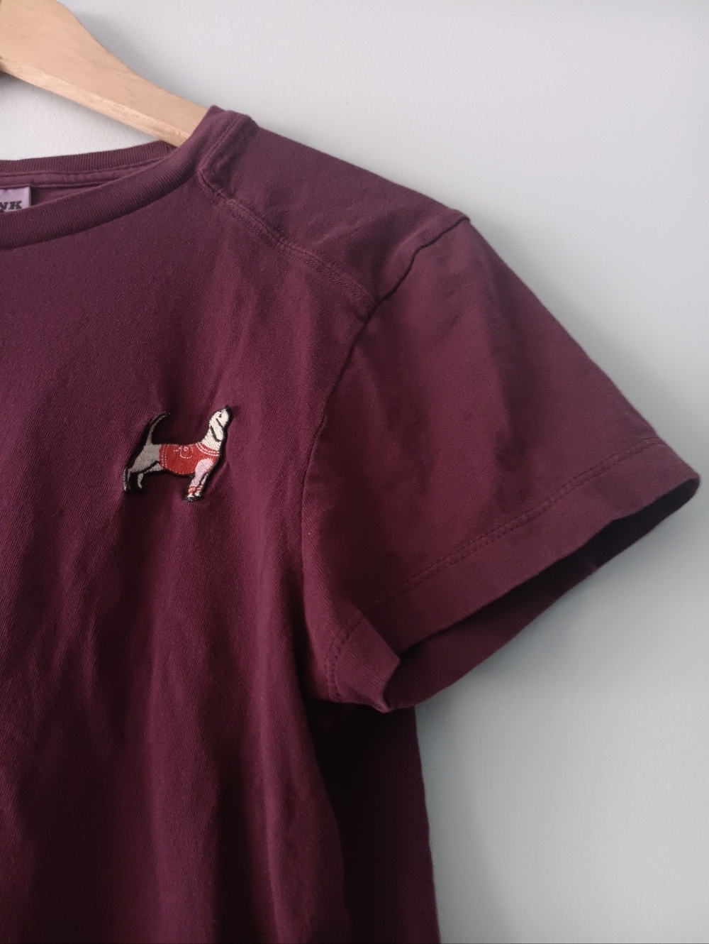 Victoria’s Secret PINK Purple Rose Cropped Tee Dog Logo Graphic Cotton Shirt S - Picture 4 of 6